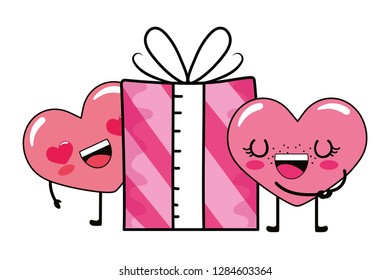love heart couple cartoon