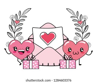love heart couple cartoon