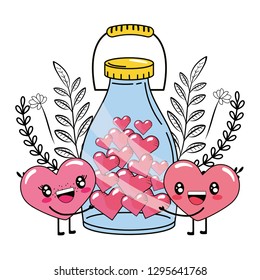 love heart couple cartoon