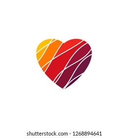 Love Heart Creative logo concepts, abstract colorful icons, elements and symbols, template - Vector
