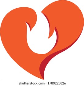 Conceptos del logo de Love Heart Creative, iconos coloridos abstractos 3d