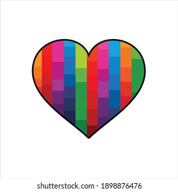 Conceptos del logo de Love Heart Creative, iconos abstractos coloridos