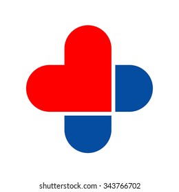 love, heart, cross logo vector.