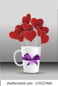 love, heart and cup
