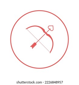 Love heart cupid arrow icon | Circle version icon |
