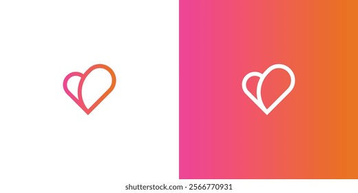 Love or Heart for Dating App Gradient Logo Design