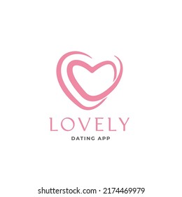 Love Or Heart Dating App Logo Design Template