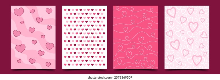 Love heart decorative pattern banner design template. Usable for Valentine's Day promotions, cards, posters, cover, and social media post