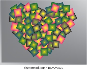 Love heart design with coloring background