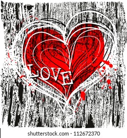 love and heart design, grungy