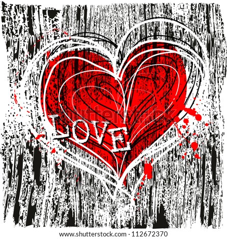 love and heart design, grungy