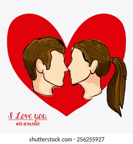 love heart, design over white background, vector illustration