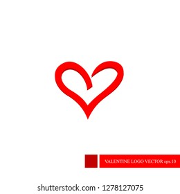 love heart design valentine logo