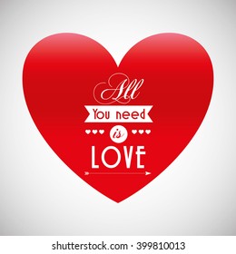 Love with heart design, vector illustration