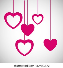 Love with heart design, vector illustration