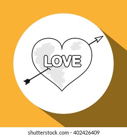 Love with heart design, vector illustration