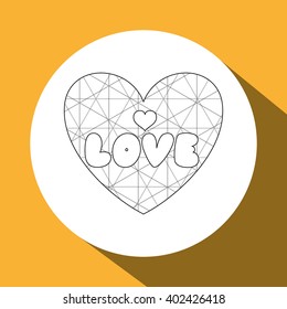 Love with heart design, vector illustration