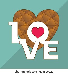 Love with heart design, vector illustration