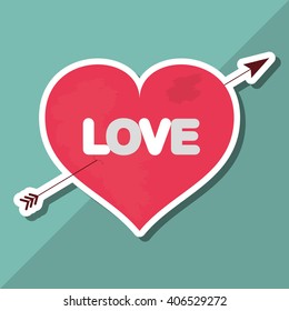 Love with heart design, vector illustration
