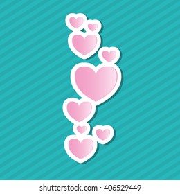 Love with heart design, vector illustration