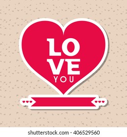 Love with heart design, vector illustration