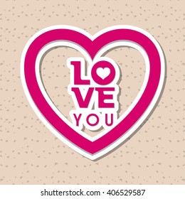 Love with heart design, vector illustration