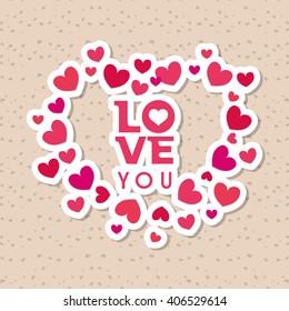 Love with heart design, vector illustration