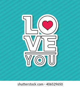 Love with heart design, vector illustration