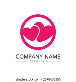 Diseño de amor y corazón Vector y logotipo de fondo de ilustración sin fisuras
