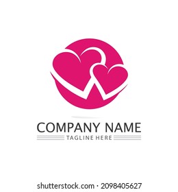 Diseño de amor y corazón Vector y logotipo de fondo de ilustración sin fisuras