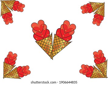 love heart design,red flowers vector,coloring vector