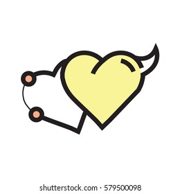Love Heart Devil Pen tool Style yellow