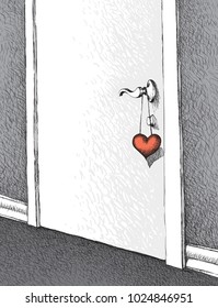 love heart door