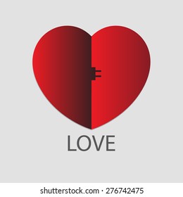 love heart electric plug in heart