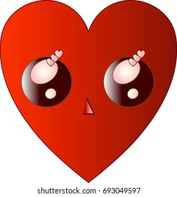Love heart, emoji or smiley, good Valentine's Day, happy new year and cute