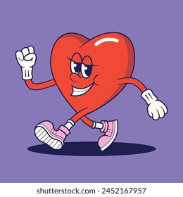 Amor Corazón Expresión Mascota Ilustración Retro