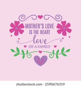 Mother’s Love is the Heart of a Family - Cute and Heartfelt Design