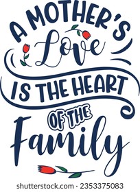 A mother’s love is the heart of the family t-shirt design