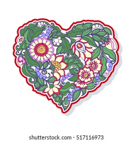 Love Heart fashion patch, badges, stripes, stickers. This illustration can be used as a print on T-shirts, bags, tattoo, badges or patch