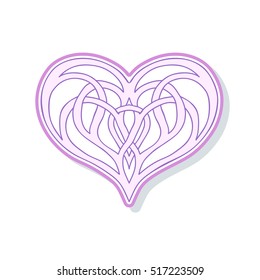 Love Heart fashion patch, badges, stripes, stickers. This illustration can be used as a print on T-shirts, bags, tattoo, badges or patch
