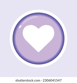 love heart flat gradient vector icon illustration