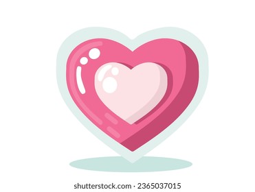 Caricatura vectorial plana del corazón del amor