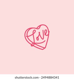 Love heart flat vector design