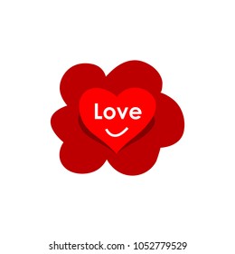 love heart flower text vector logo