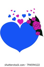 love heart flowers vector