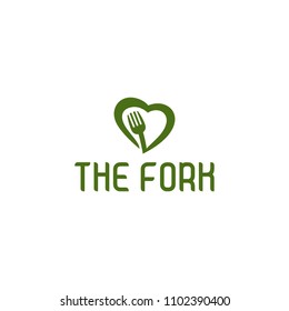 Love heart Fork logo template