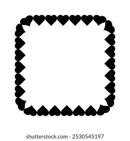 Love heart frame border design isolated background. Vector illustration