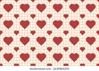 Love heart Frame with Multiple lines, Grid Background