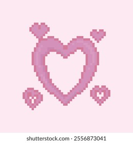 LOVE HEART FRAME PIXEL ART