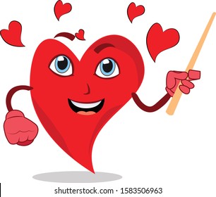 love heart funny action character teaching